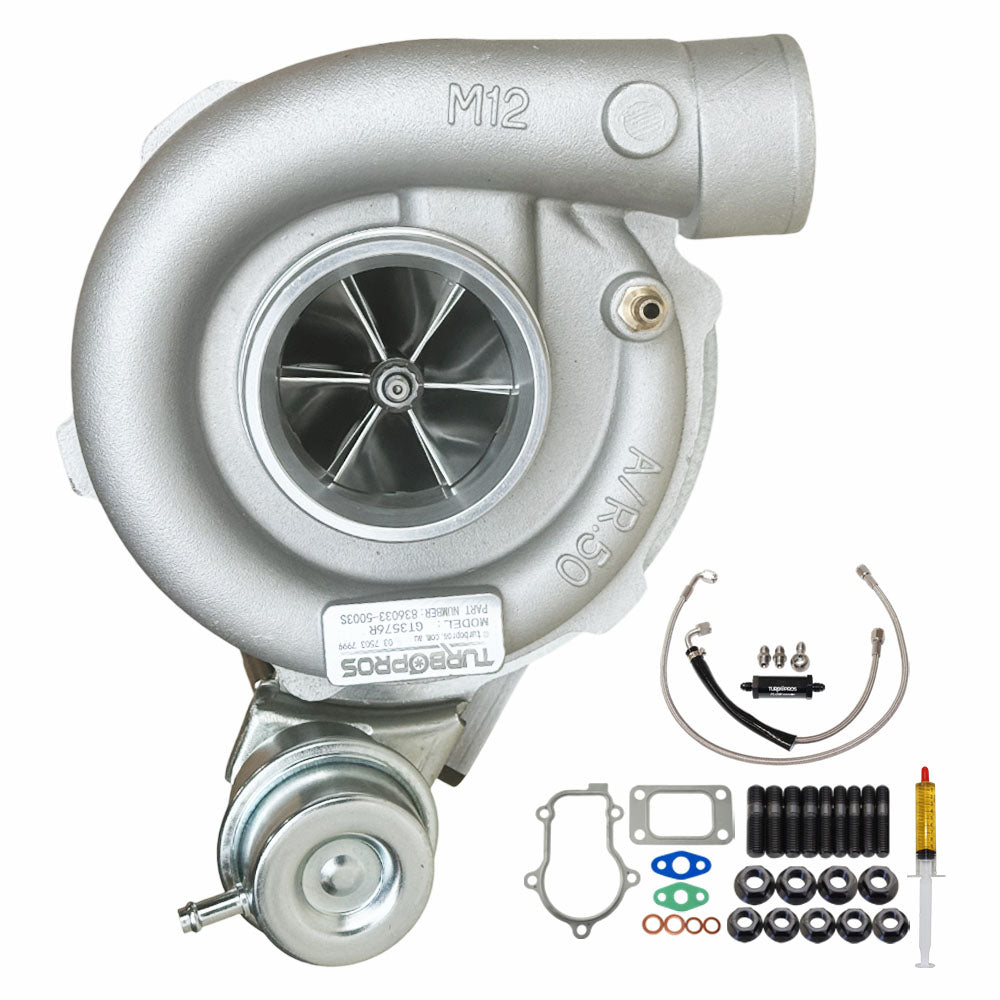 Upgrade Billet GT3576R Turbo Charger With Oil Feed Line For Ford Falcon FG X XR6/G6E Barra 4.0L 2014-2016
