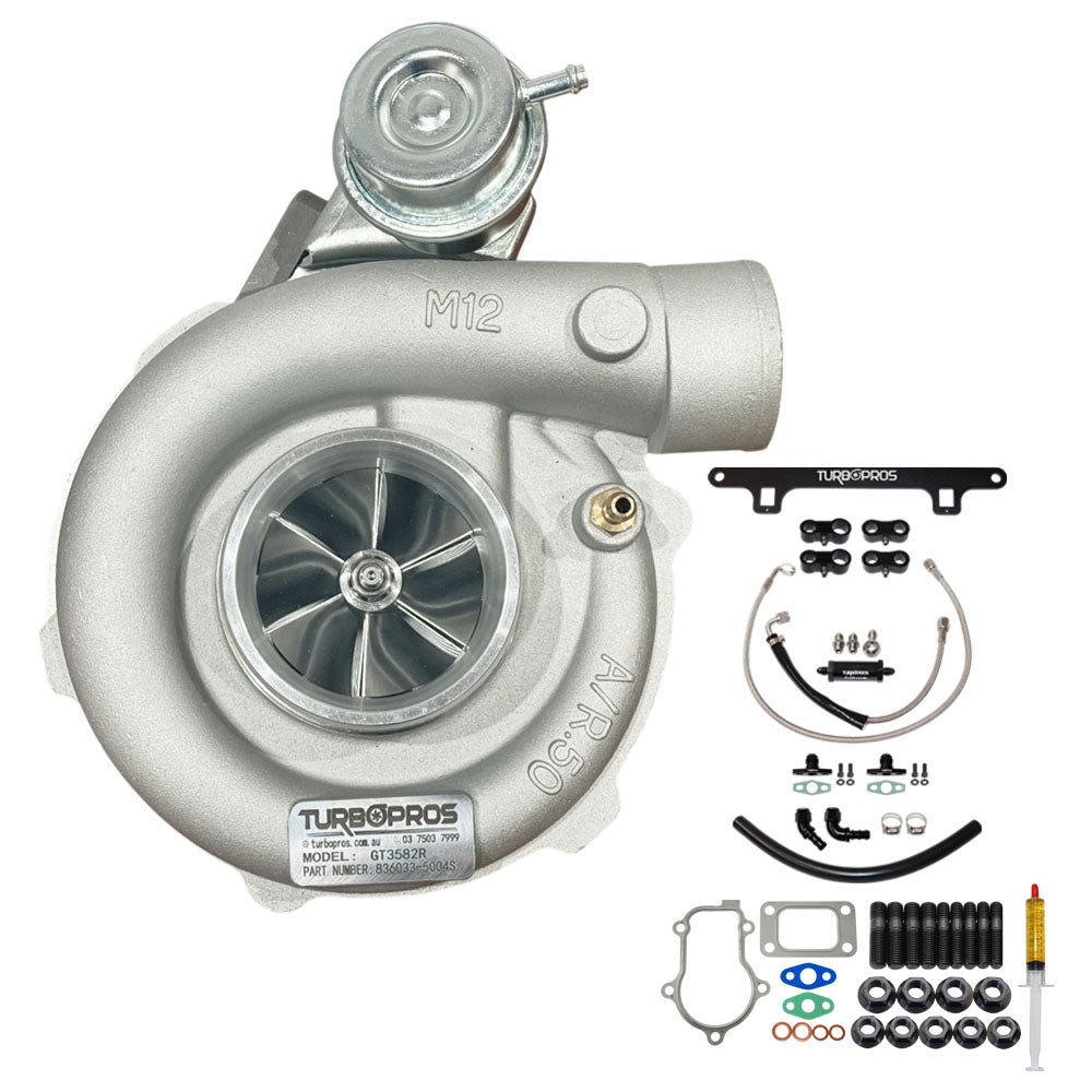 Upgrade Billet GT3582R Turbo Charger With Oil Feed, Return Line And Support Bracket Kit For Ford Falcon BF XR6 Barra 4.0L 2005-2008